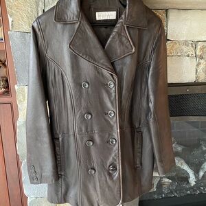 Jones New York Dark Brown Leather Women's Jacket